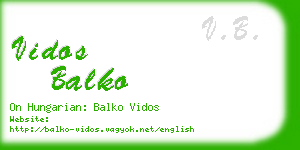 vidos balko business card